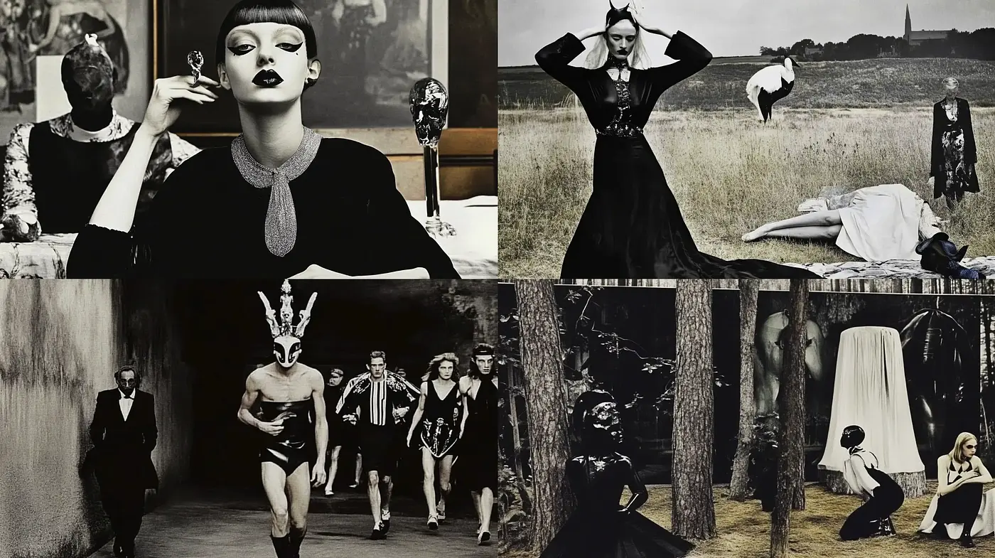 Monochromatic Elegance with Avant-garde Vibrance - Midjourney sref style