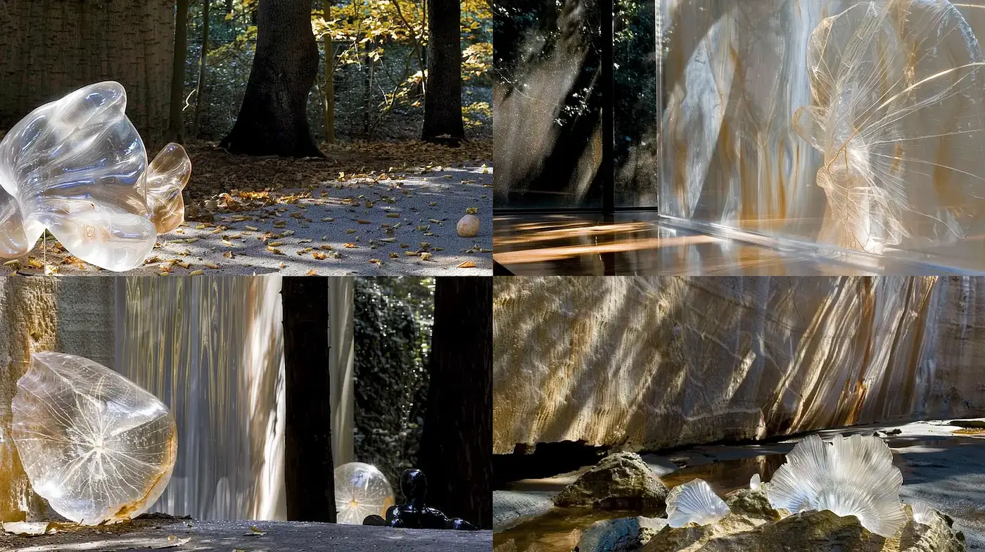 Translucent Forms in Nature: A Study of Light and Texture - Midjourney sref style