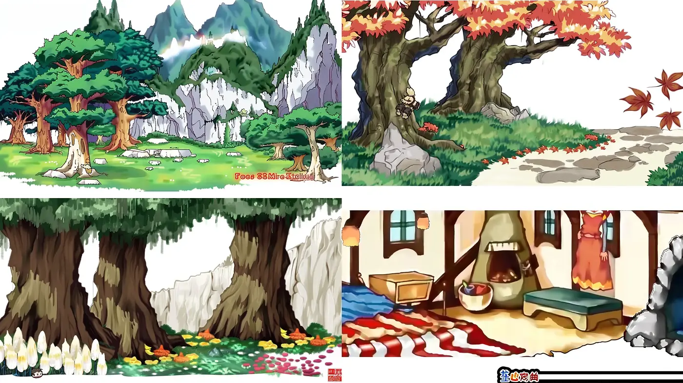 Consistent Nostalgic Enchantment in Stylized Nature Scapes - Midjourney sref style