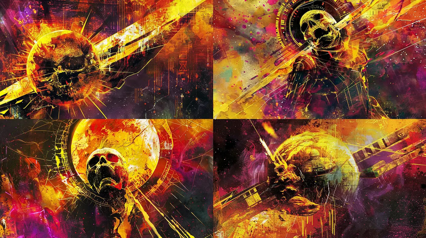 Cosmic Symphony of Dystopian Elegance - Midjourney sref style