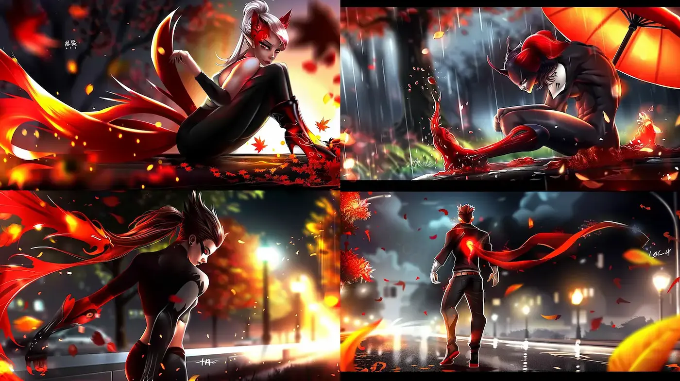 Dynamic and expressive art style with impactful lighting and vivid colors - Midjourney sref style