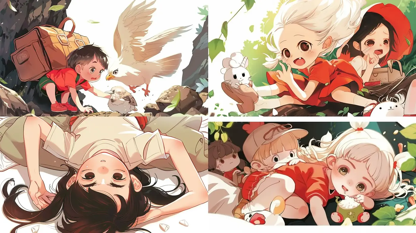 Whimsical Anime-Inspired Digital Paintings with a Youthful Appeal - Midjourney sref style