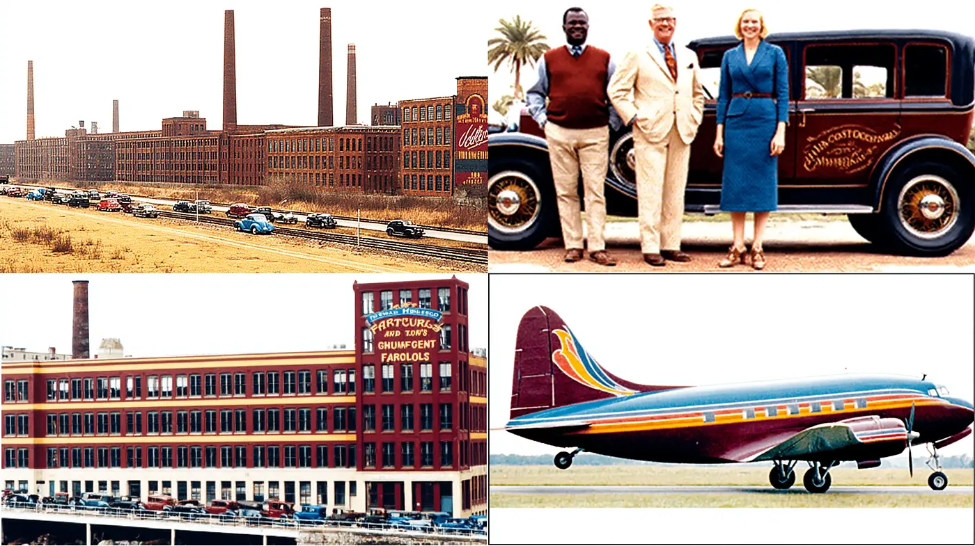 Nostalgic Americana with a Vintage Aesthetic and Industrial Influence - Midjourney sref style