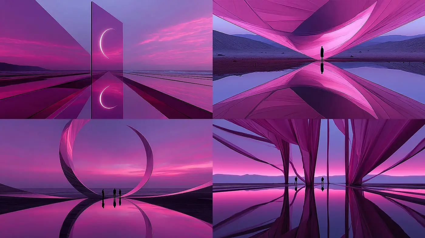 Serene, Otherworldly Aesthetic with Ethereal Landscapes - Midjourney sref style