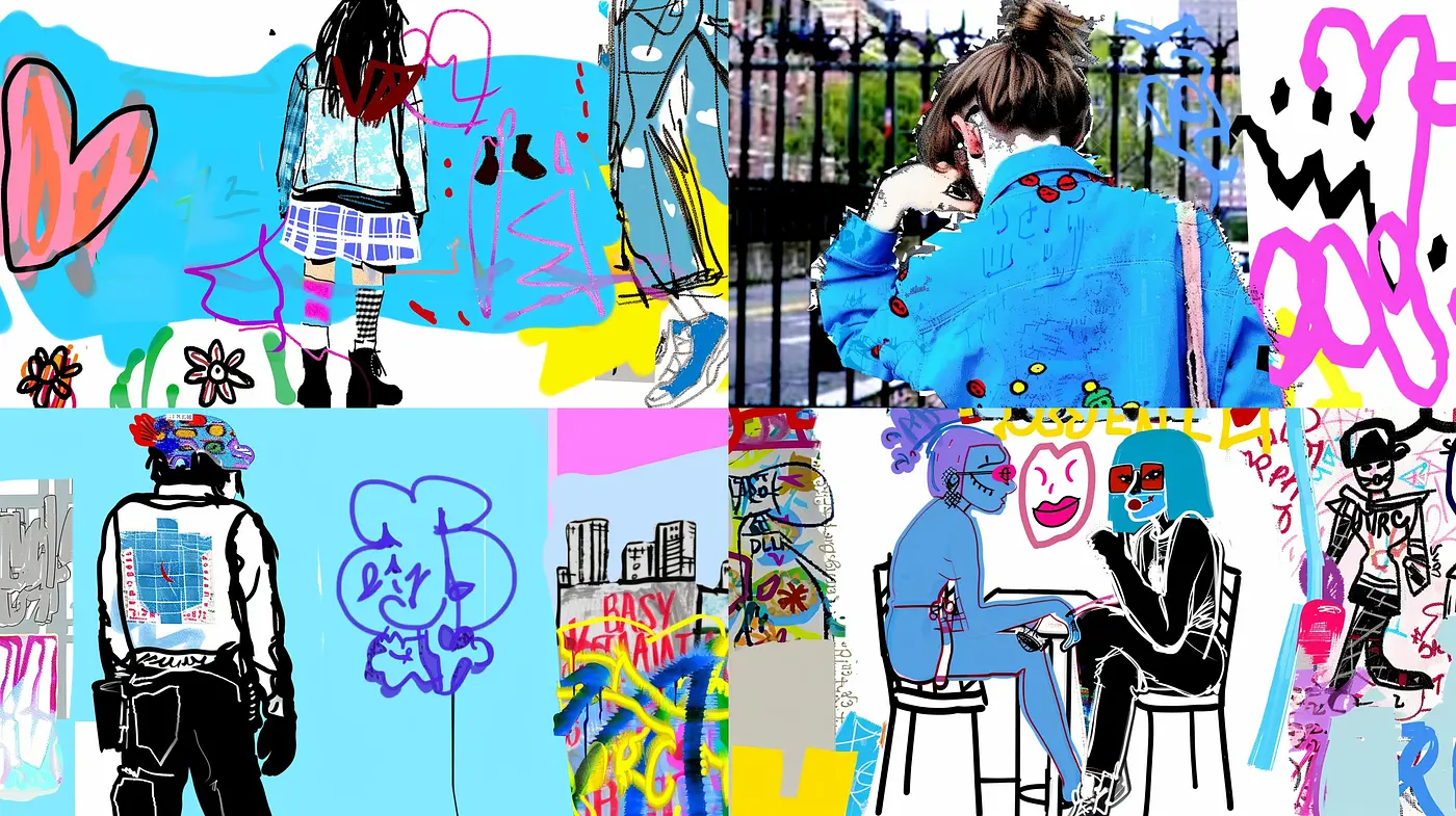 Graffiti-Inspired Urbanscape Fusion with Pop Art Overtones - Midjourney sref style