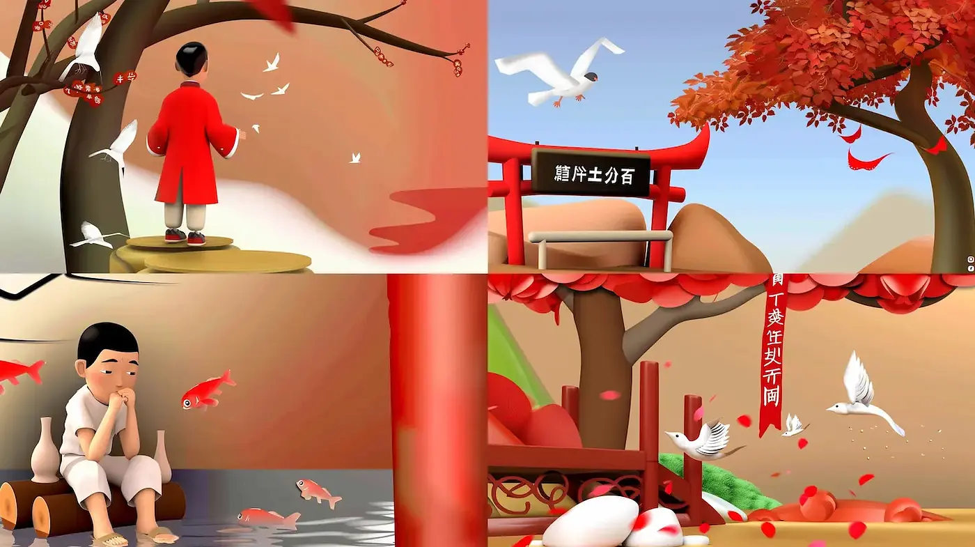 Whimsical and Harmonious Illustrations with Cultural Resonance - Midjourney sref style