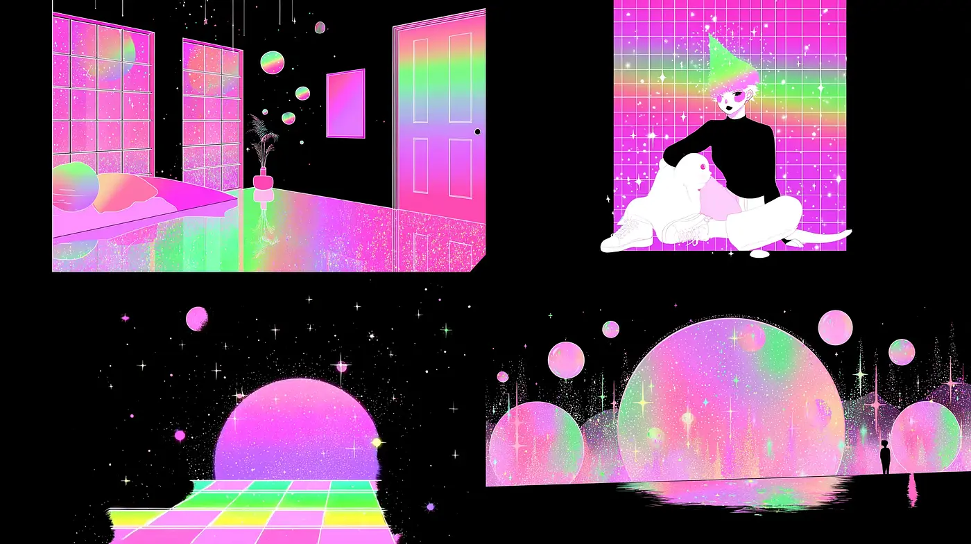 Dreamy pastel surrealism with cosmic undertones - Midjourney sref style