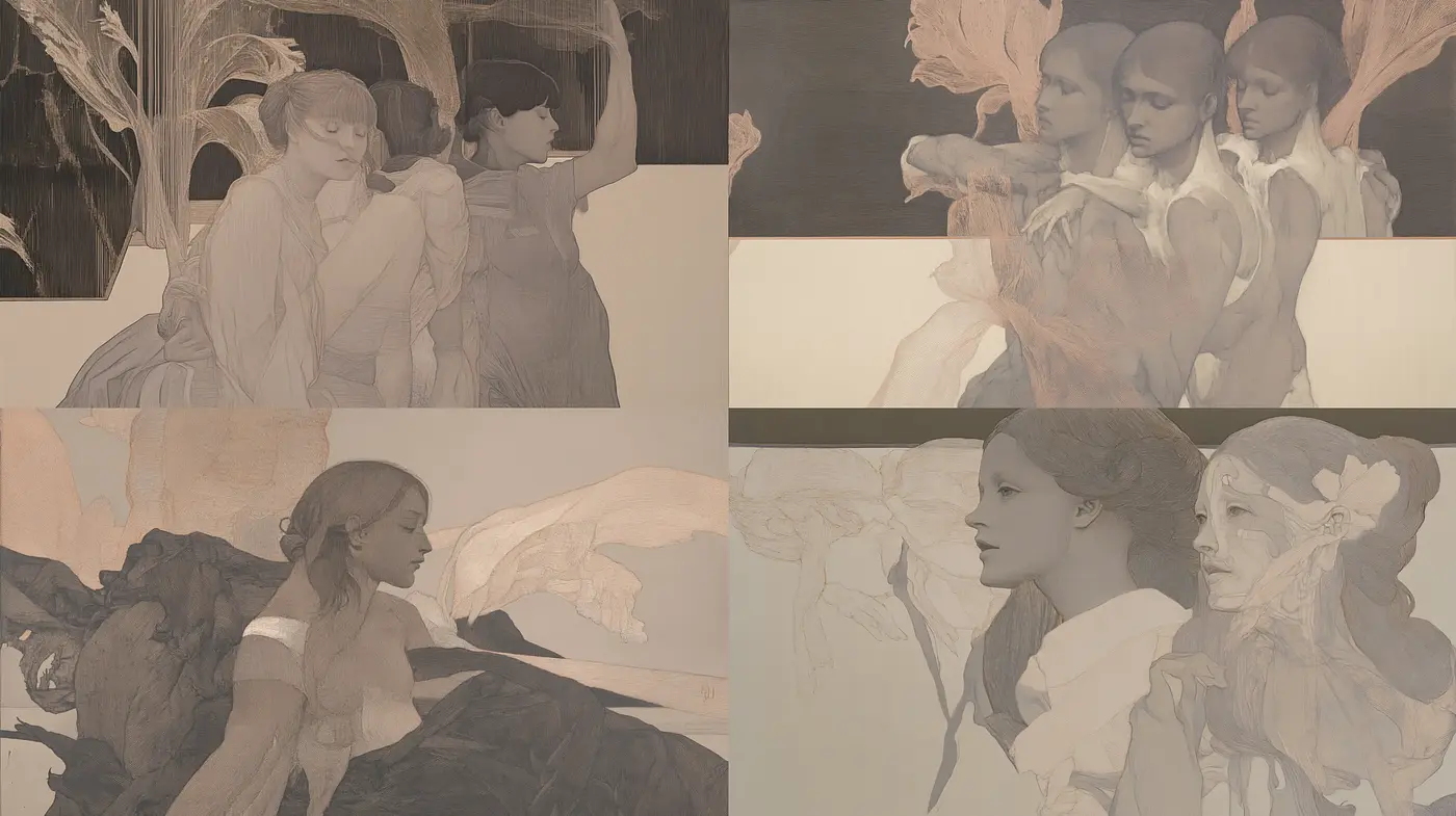Ethereal Monochromatic Dreamscape with Nostalgic Elegance - Midjourney sref style
