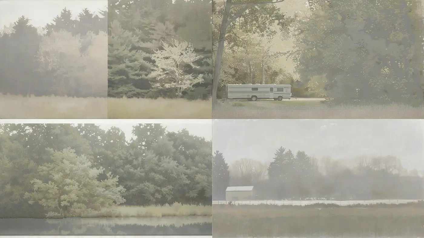 Ethereal Mists of Time: A Tranquil Blend of Pastel Nature - Midjourney sref style
