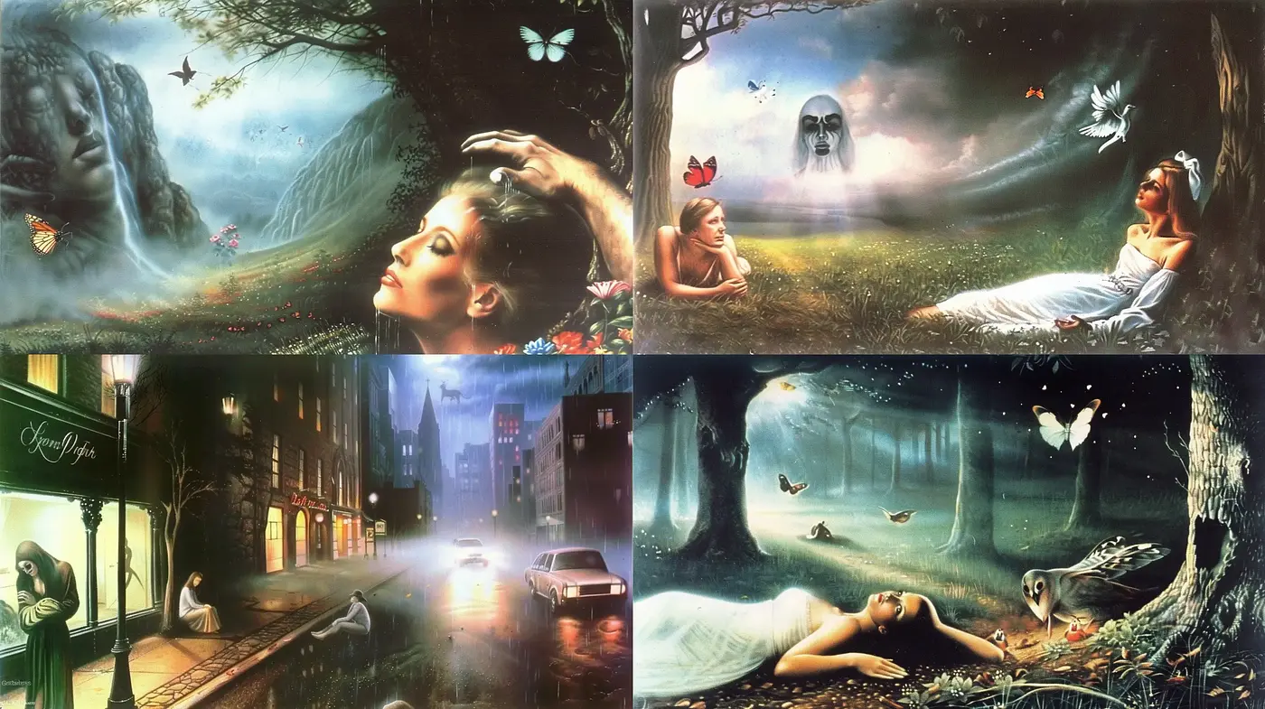 Dreamlike Reverie of Surreal Worlds and Ethereal Visions - Midjourney sref style
