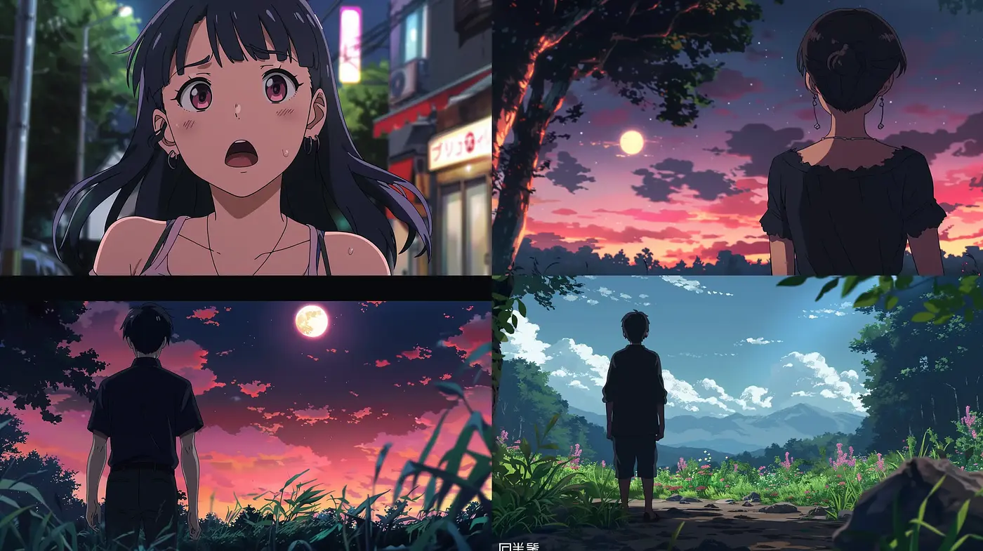 Twilight Serenity in Stylized Anime Landscapes - Midjourney sref style