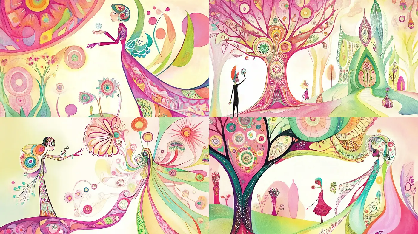 Whimsical Pastel Tapestry of Enchantment - Midjourney sref style