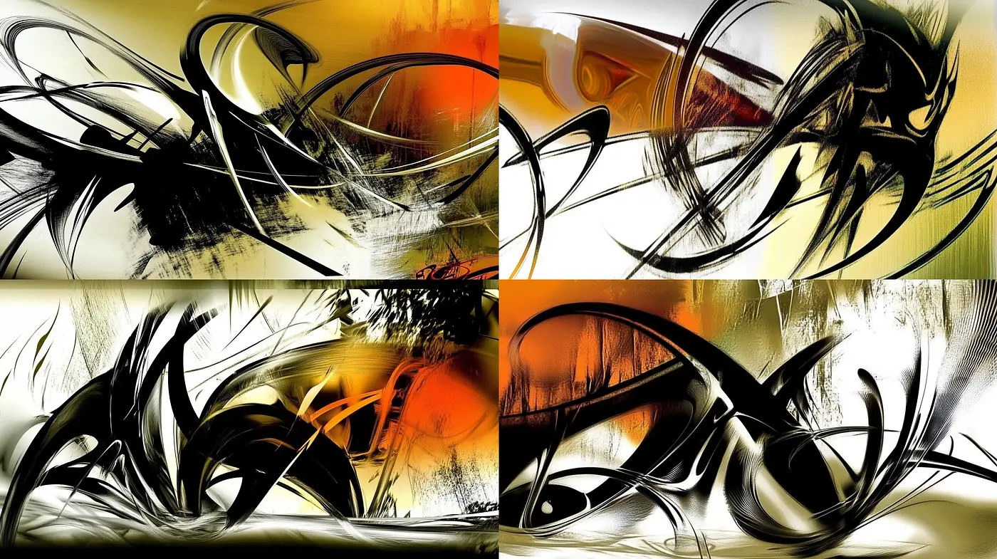Abstract Fluid Dynamics with Warm Tonal Fusion - Midjourney sref style
