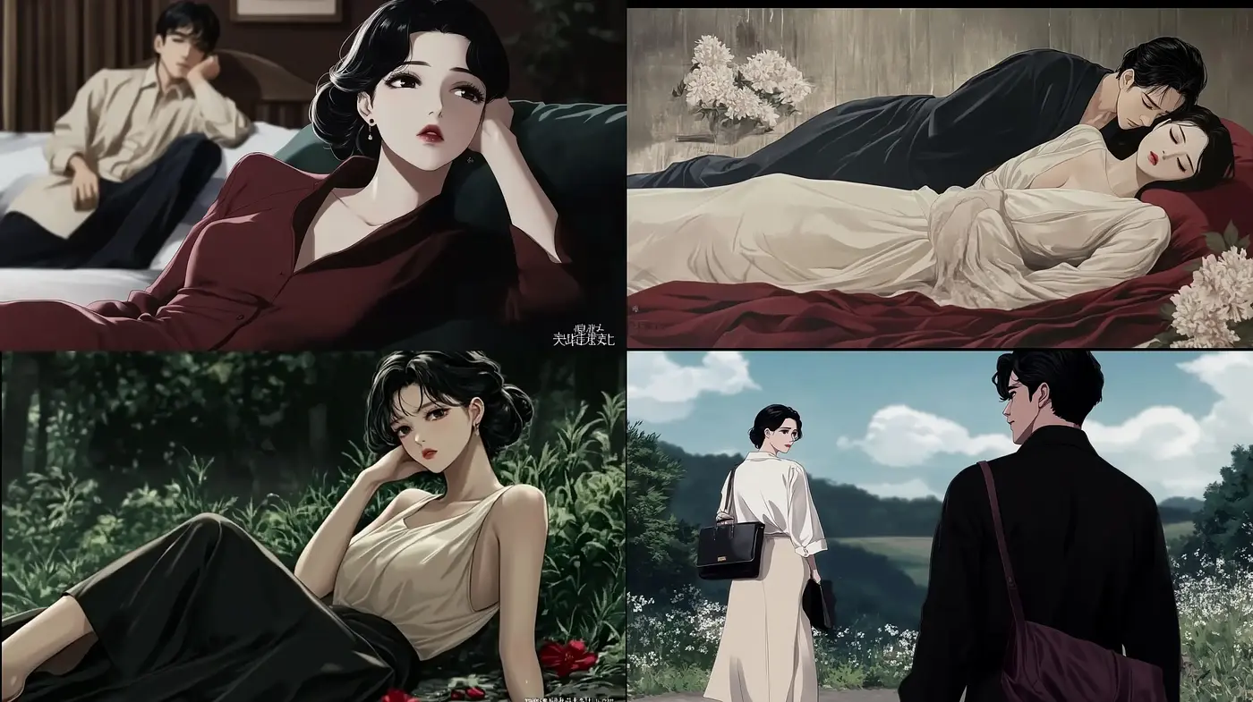 Elegant Serenity in Anime-Inspired Illustrations - Midjourney sref style