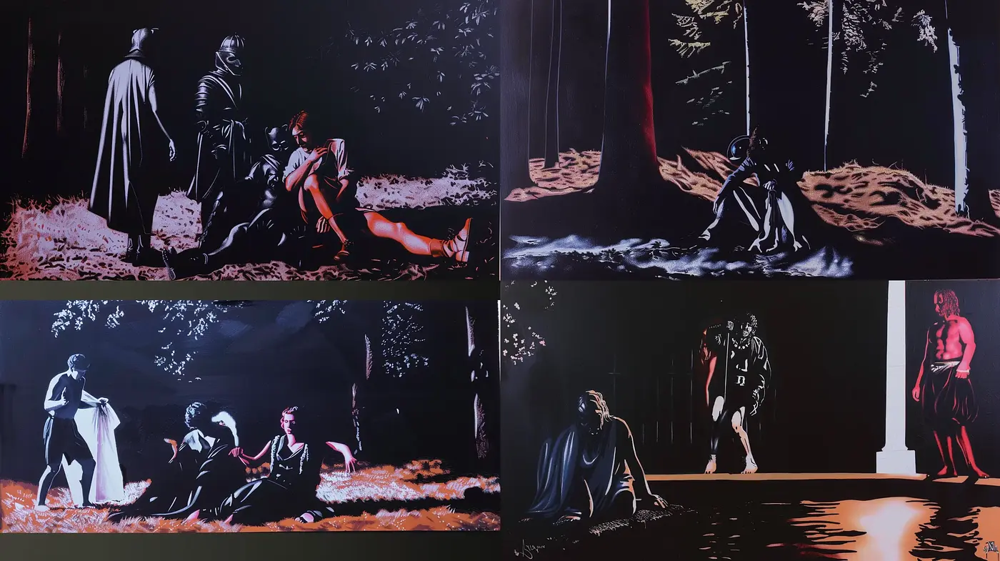 Nocturnal Elegance: A Fusion of Cinematic and Graphic Novel Elements - Midjourney sref style