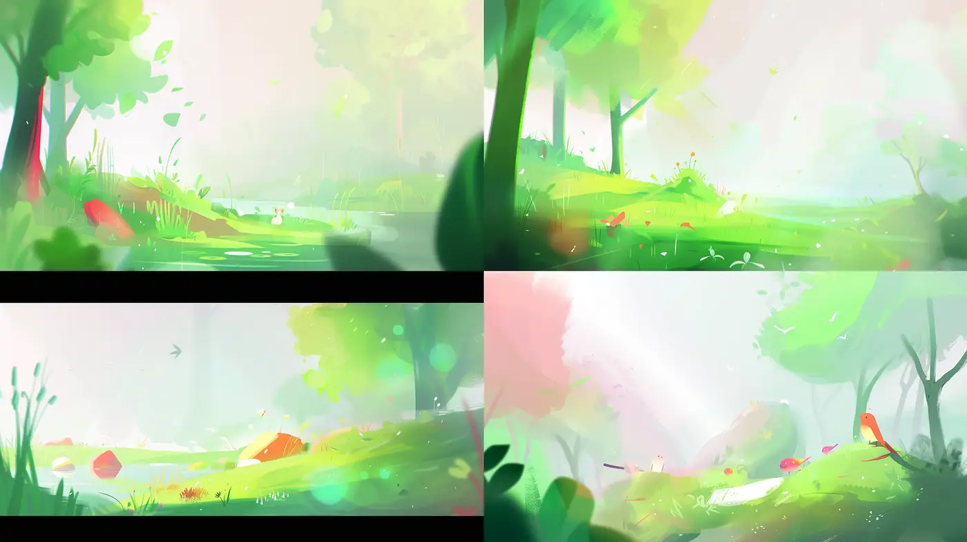 Ethereal Radiance in Lush Pastoral Scenes - Midjourney sref style