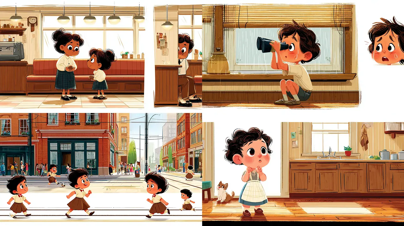 Charming and whimsical illustration style with playful elements - Midjourney sref style