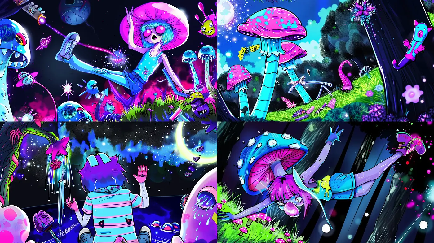 Psychedelic Cosmic Dreamscape - Midjourney sref style