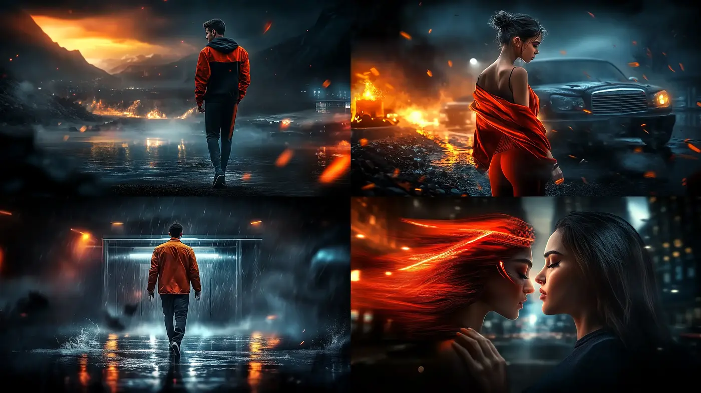 Cinematic Tapestry of Vivid Contrasts and Intense Emotions - Midjourney sref style