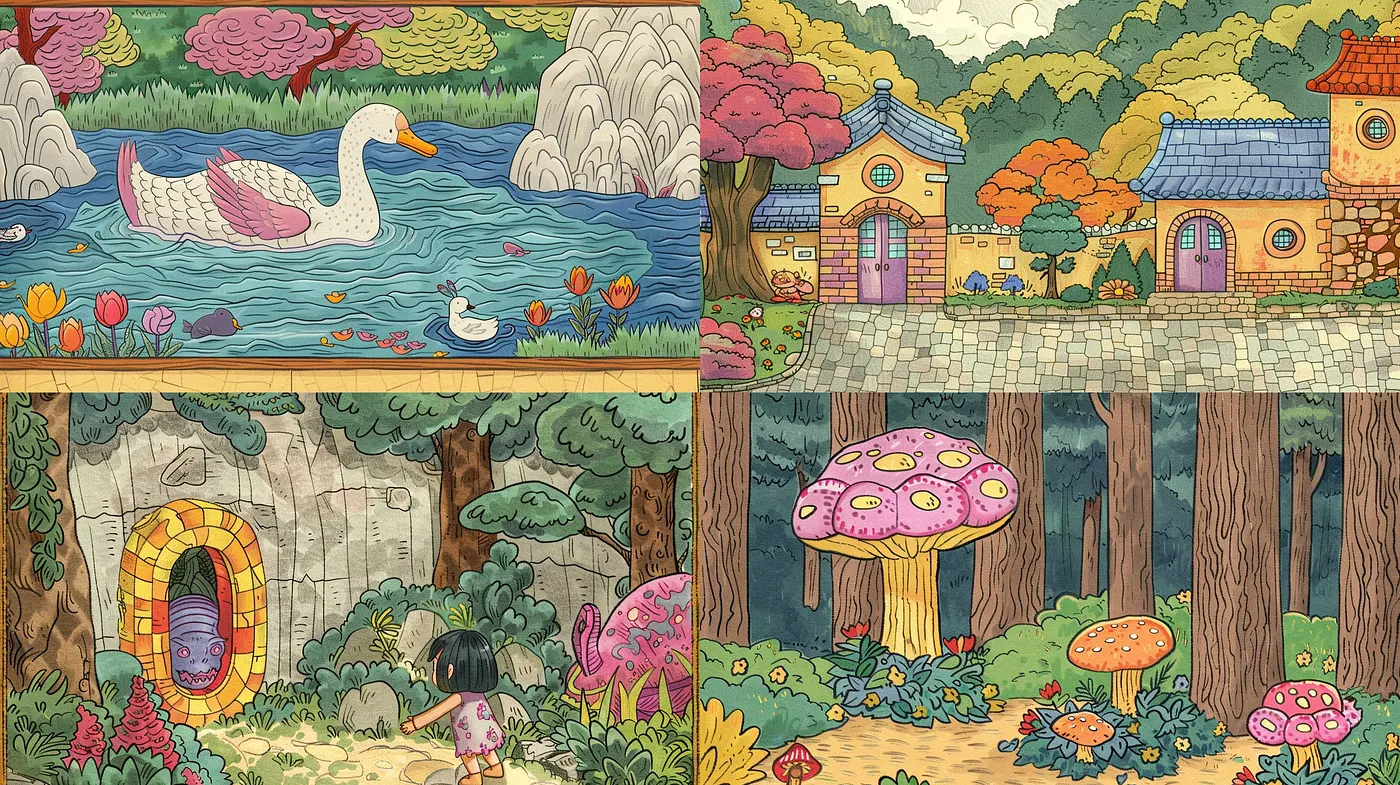 Whimsical Storybook Enchantment - A Homage to Illustrated Fantasy Worlds - Midjourney sref style
