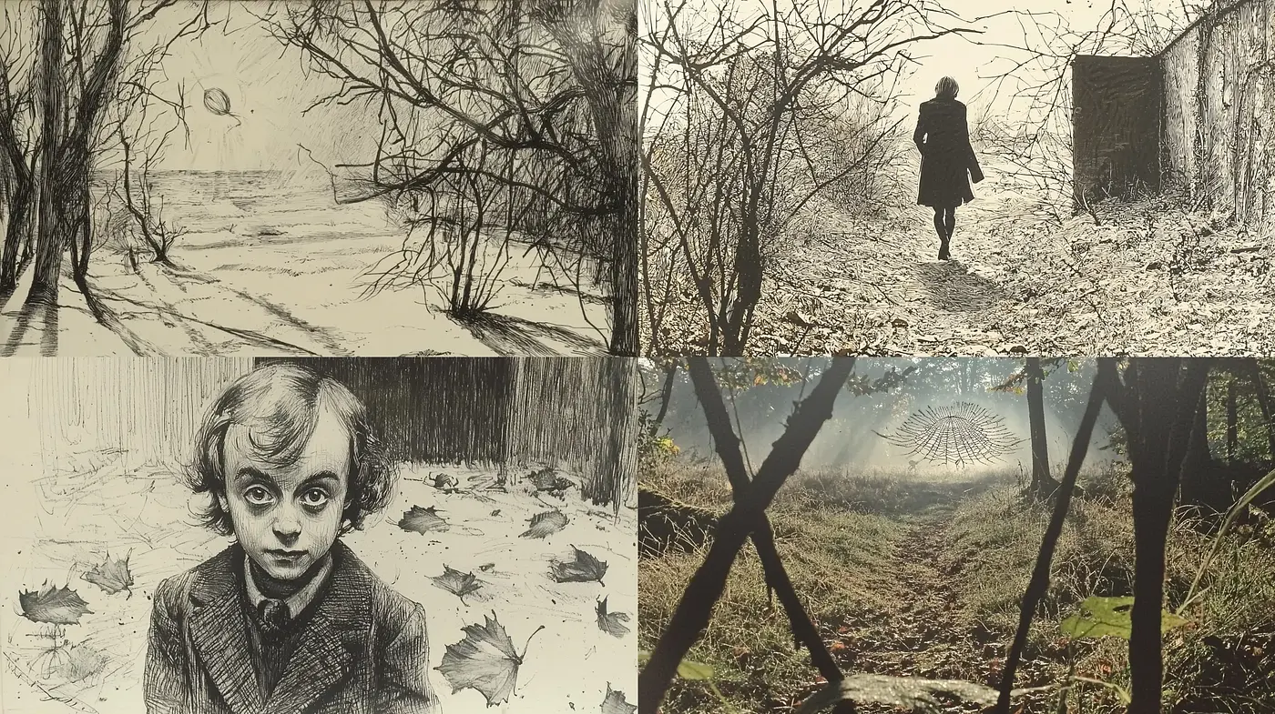 Muted Sepia Tones with Textured Ink Illustration Ambiance - Midjourney sref style
