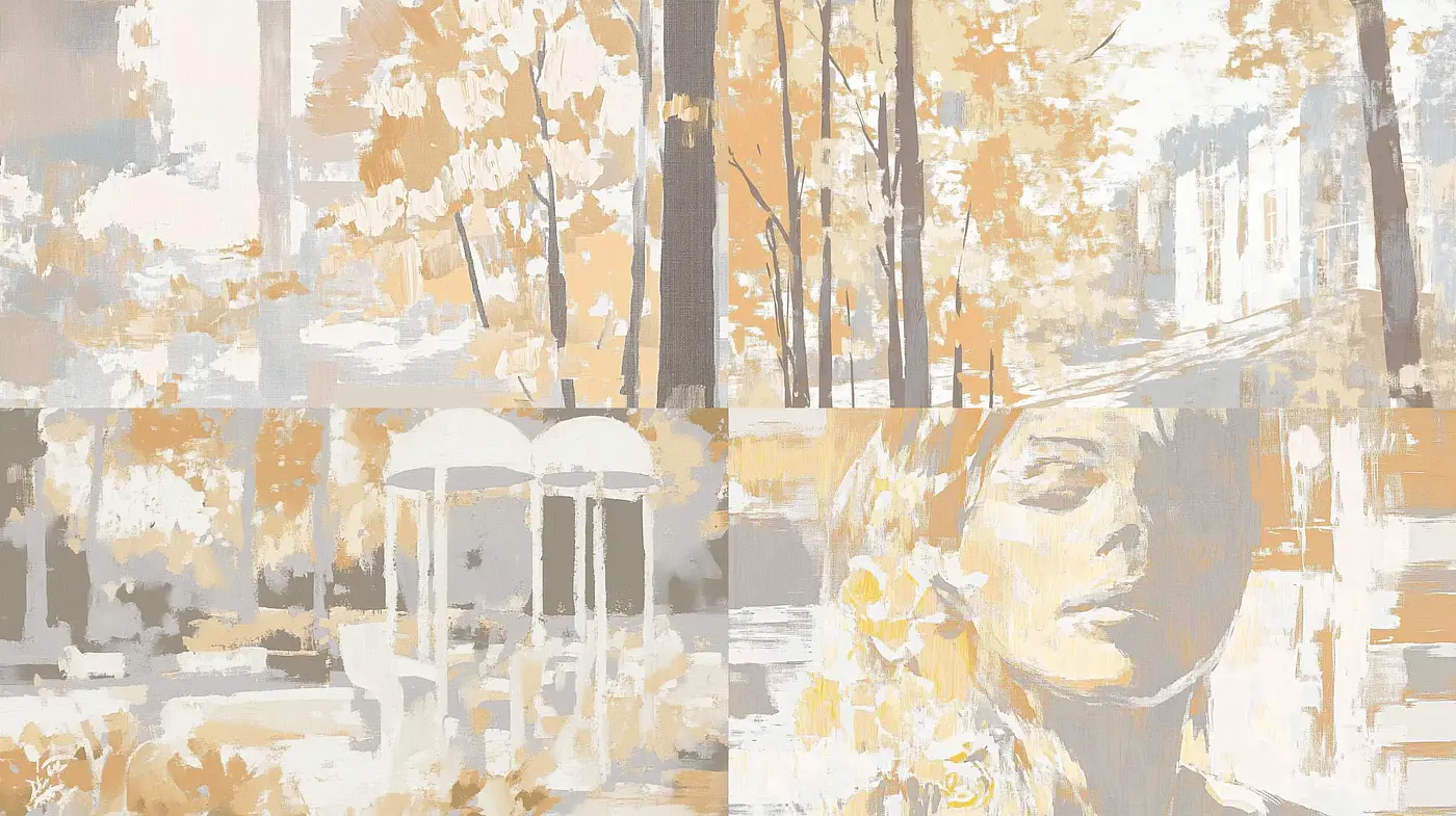 Consistent Nostalgic Hues with Stylized Textural Expression - Midjourney sref style