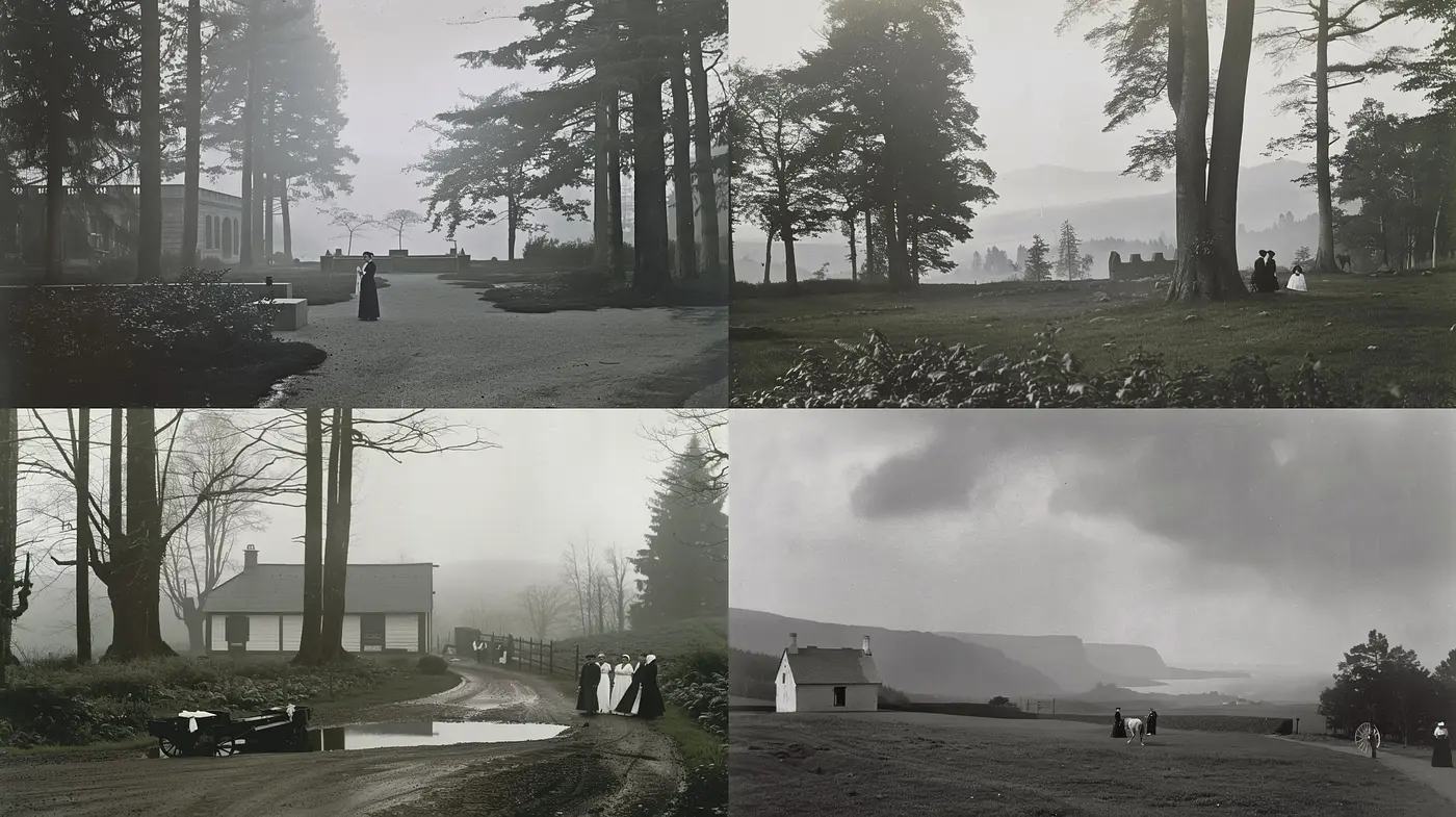 Misty Monochrome Landscapes: A Homage to Classic Film Photography - Midjourney sref style