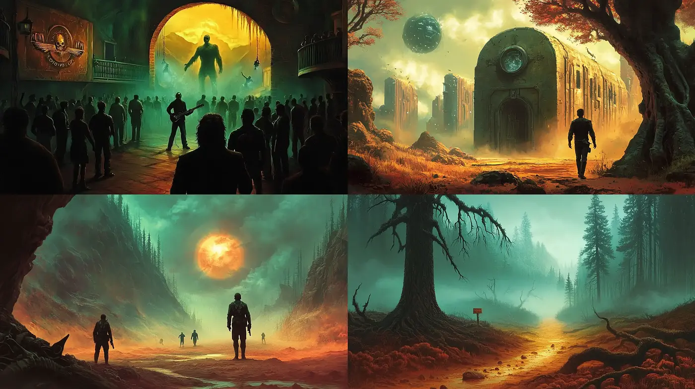 Ethereal Orange Hues and Surreal Landscapes - Midjourney sref style