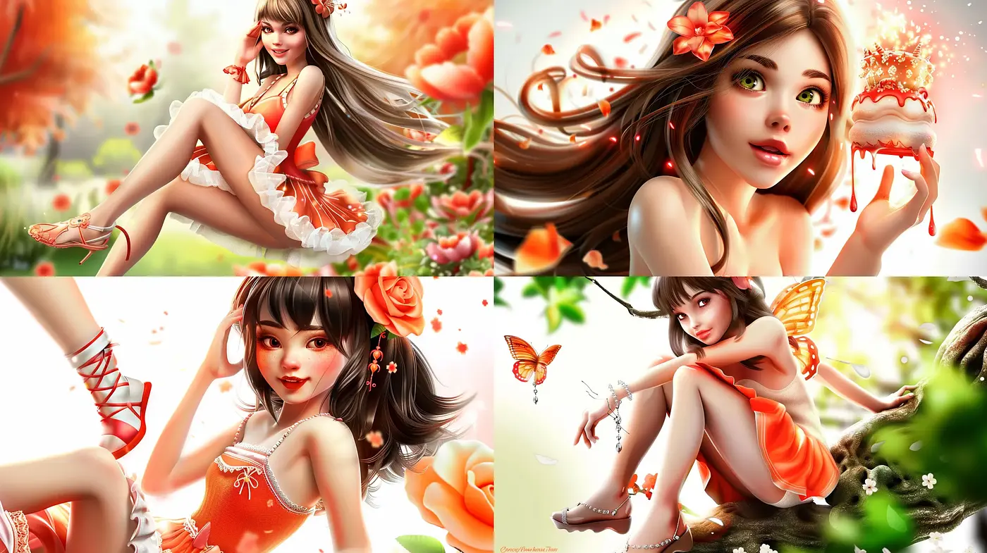 Enchanted Springtime: A Harmonious Blend of Vivid Colors and Whimsical Charm - Midjourney sref style