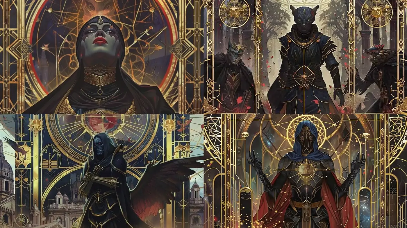 Mystical Elegance in a Neo-Gothic Fantasy Fusion - Midjourney sref style