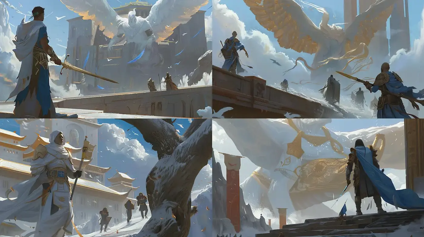 Epic Fantasy Illustration with Ethereal Elements - Midjourney sref style