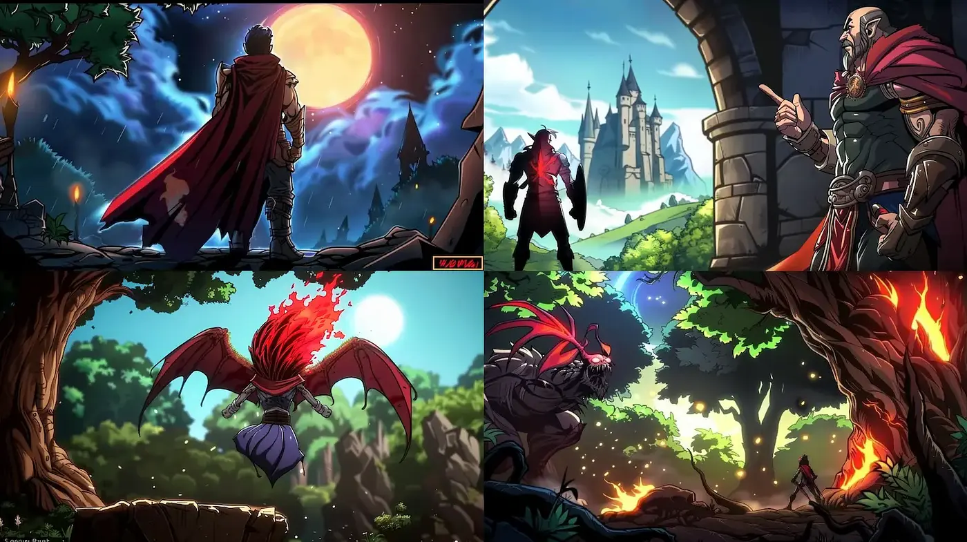 Dynamic and Vivid Fantasy Art with Dark Undertones - Midjourney sref style