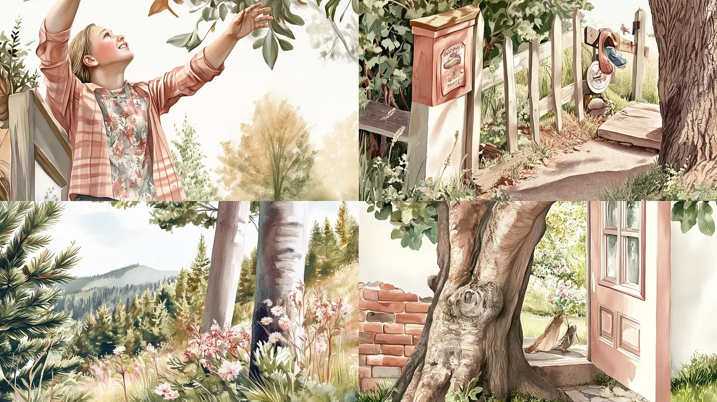 Idyllic Countryside Serenity: A Harmonious Blend of Pastel Hues and Nature's Tranquility - Midjourney sref style