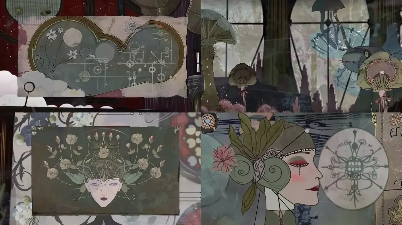 Ethereal Nouveau Dreamscape: A Fusion of Art Nouveau and Dreamlike Aesthetics - Midjourney sref style