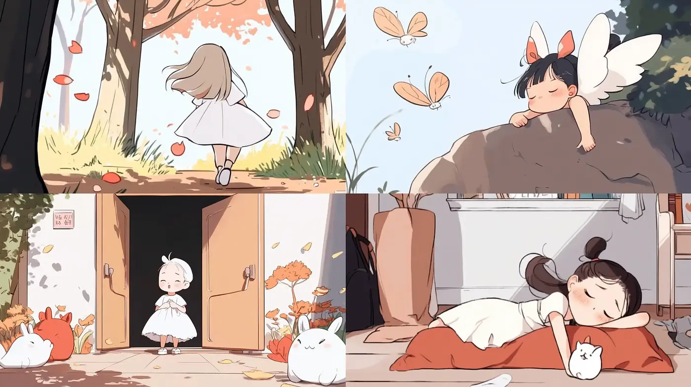 Whimsical Autumn Serenity in Soft Pastels - Midjourney sref style
