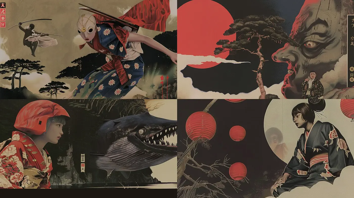 Ephemeral Edo Period Drama: An Ethereal Mixture of Myth and History - Midjourney sref style