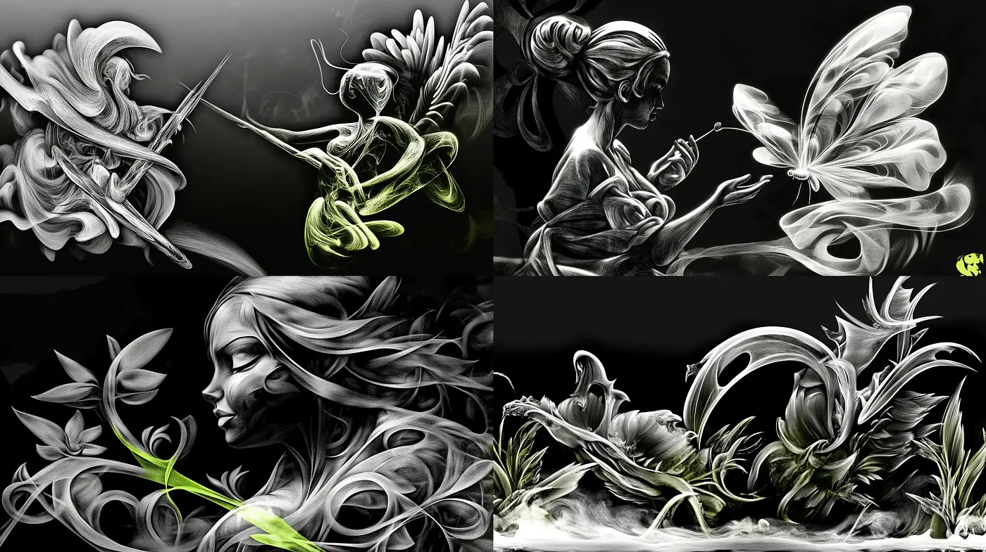 Monochromatic Botanical Dreamscapes with Surreal Elegance - Midjourney sref style