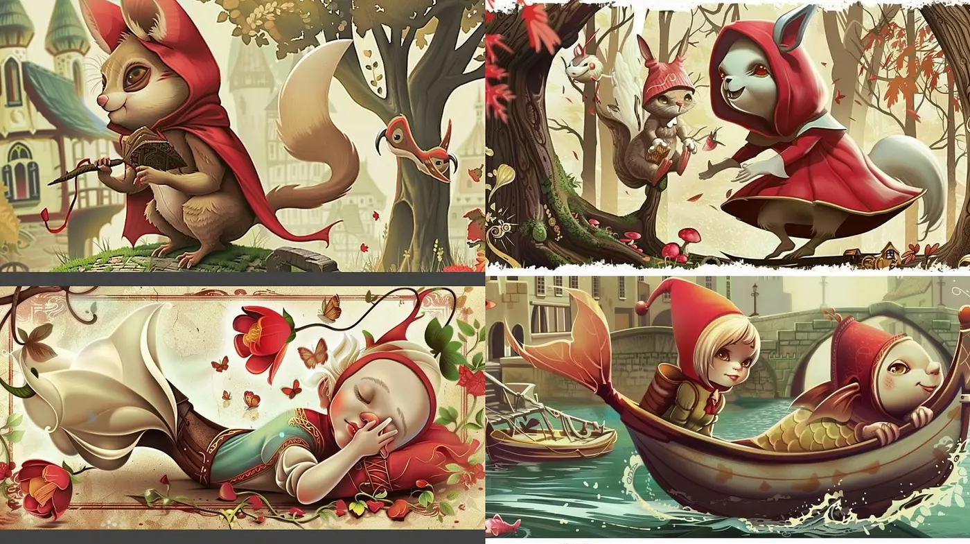 Enchanted Storybook Whimsy: A Vivid Journey Through Stylized Fairytale Imagery - Midjourney sref style