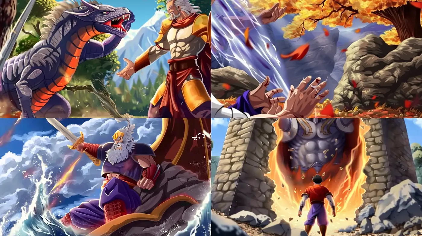Epic Saga Chronicles: Vibrant and Dynamic Fantasy Art Style - Midjourney sref style