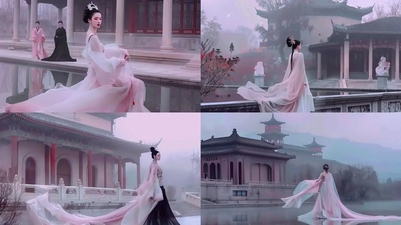 Ethereal Elegance with a Dreamy Atmosphere in Traditional Eastern Architecture - Midjourney sref style