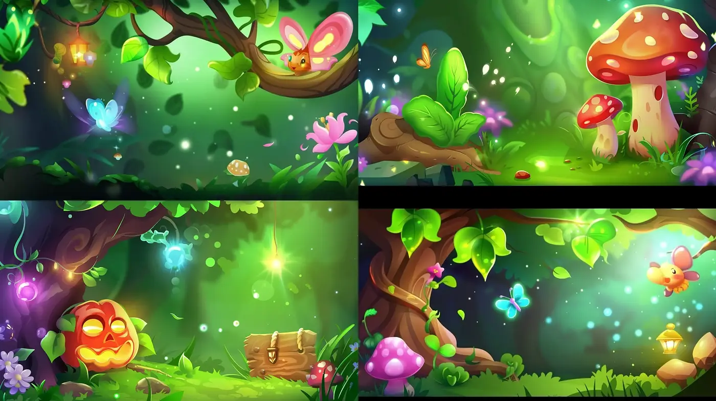 Enchanted Forest Whimsy: A Vibrant Tale of Nature's Magic - Midjourney sref style