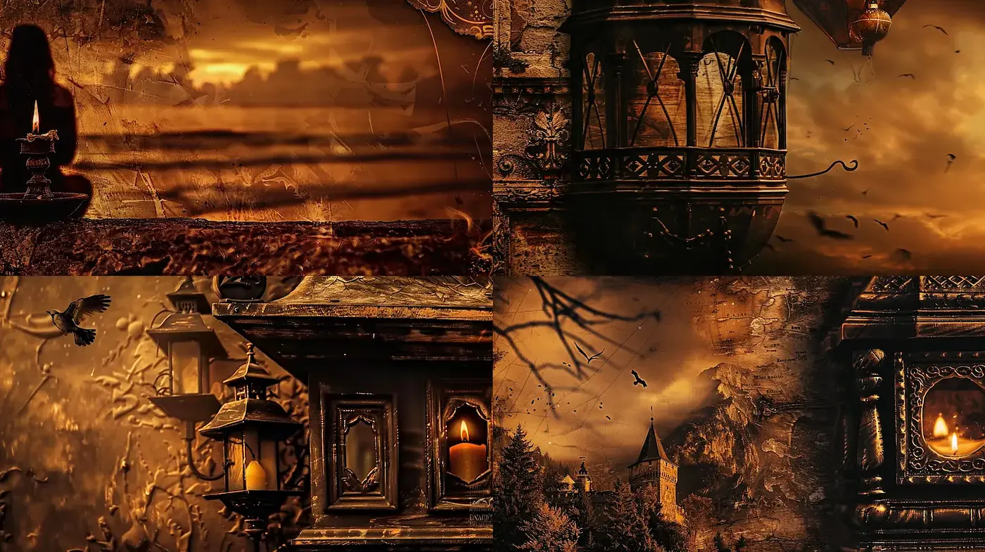 Darkly Atmospheric Surrealism with a Touch of Vintage Charm - Midjourney sref style