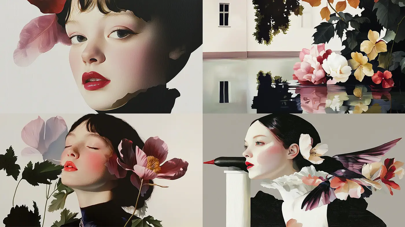 Ethereal Blossom Dreamscape in Evocative Modern Realism - Midjourney sref style