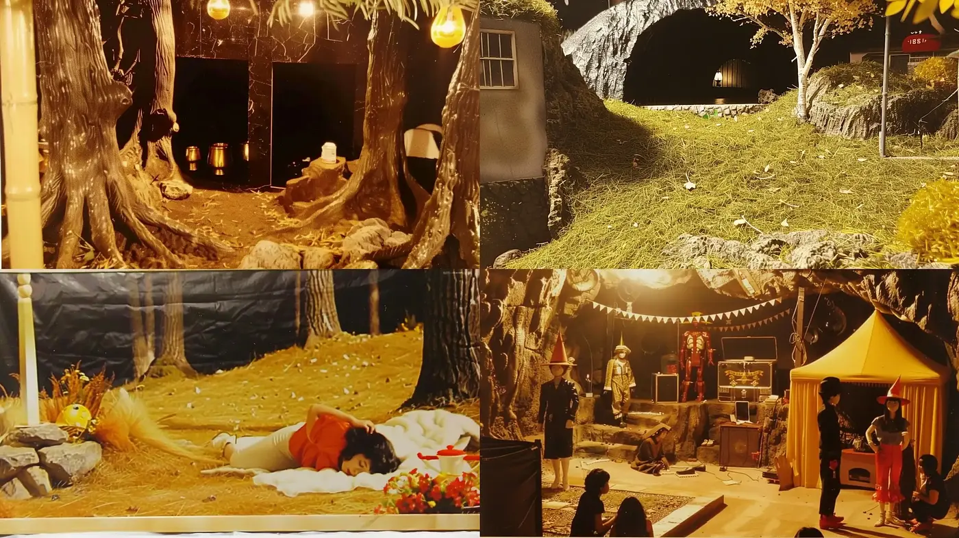 Whimsical Tableau with Warm Cinematic Overtones - Midjourney sref style