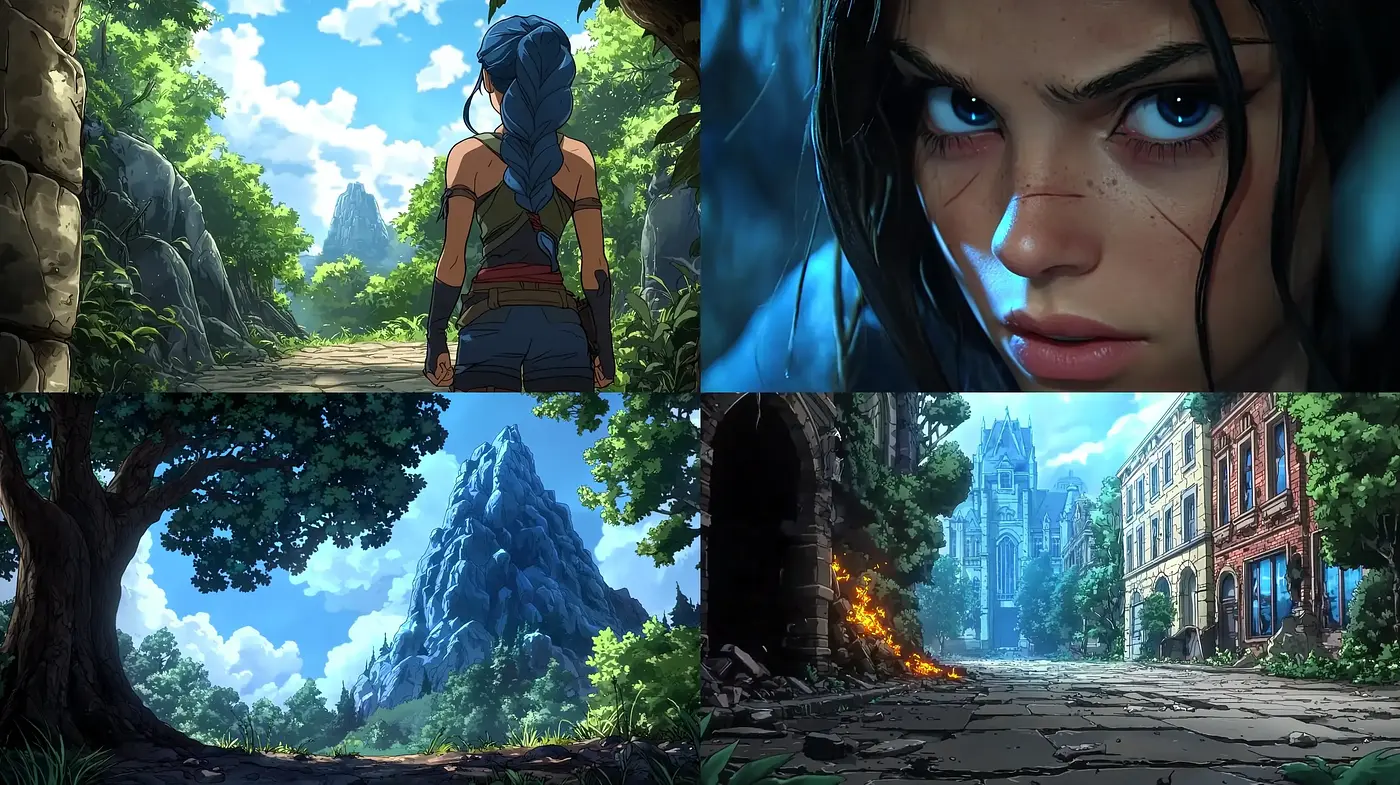 Vibrant Realism Blending with Stylized Anime Essence - Midjourney sref style