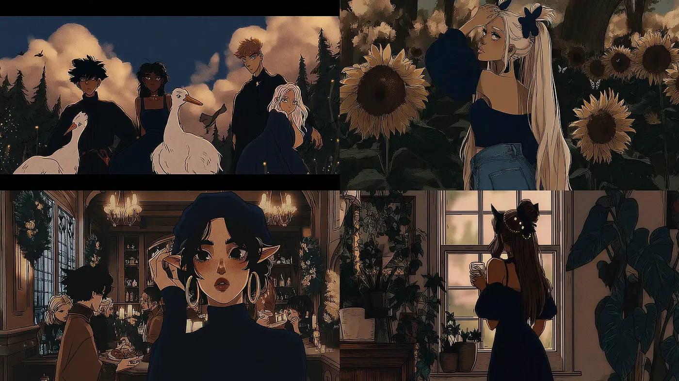 Stylized Illustrations with a Whimsical yet Elegant Aura - Midjourney sref style