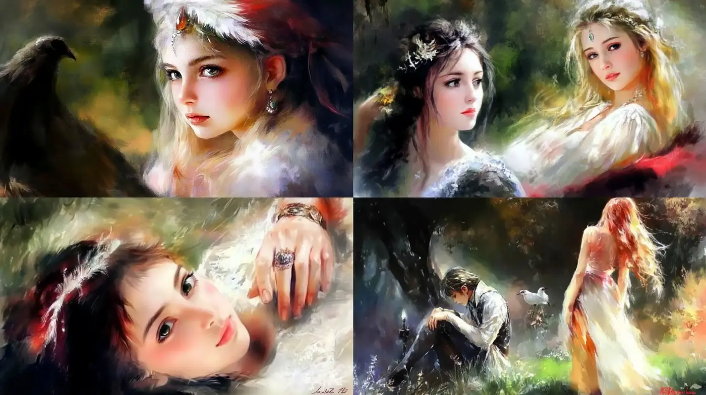 Ethereal Luminescence: A Romantic Fusion of Light and Shadow - Midjourney sref style