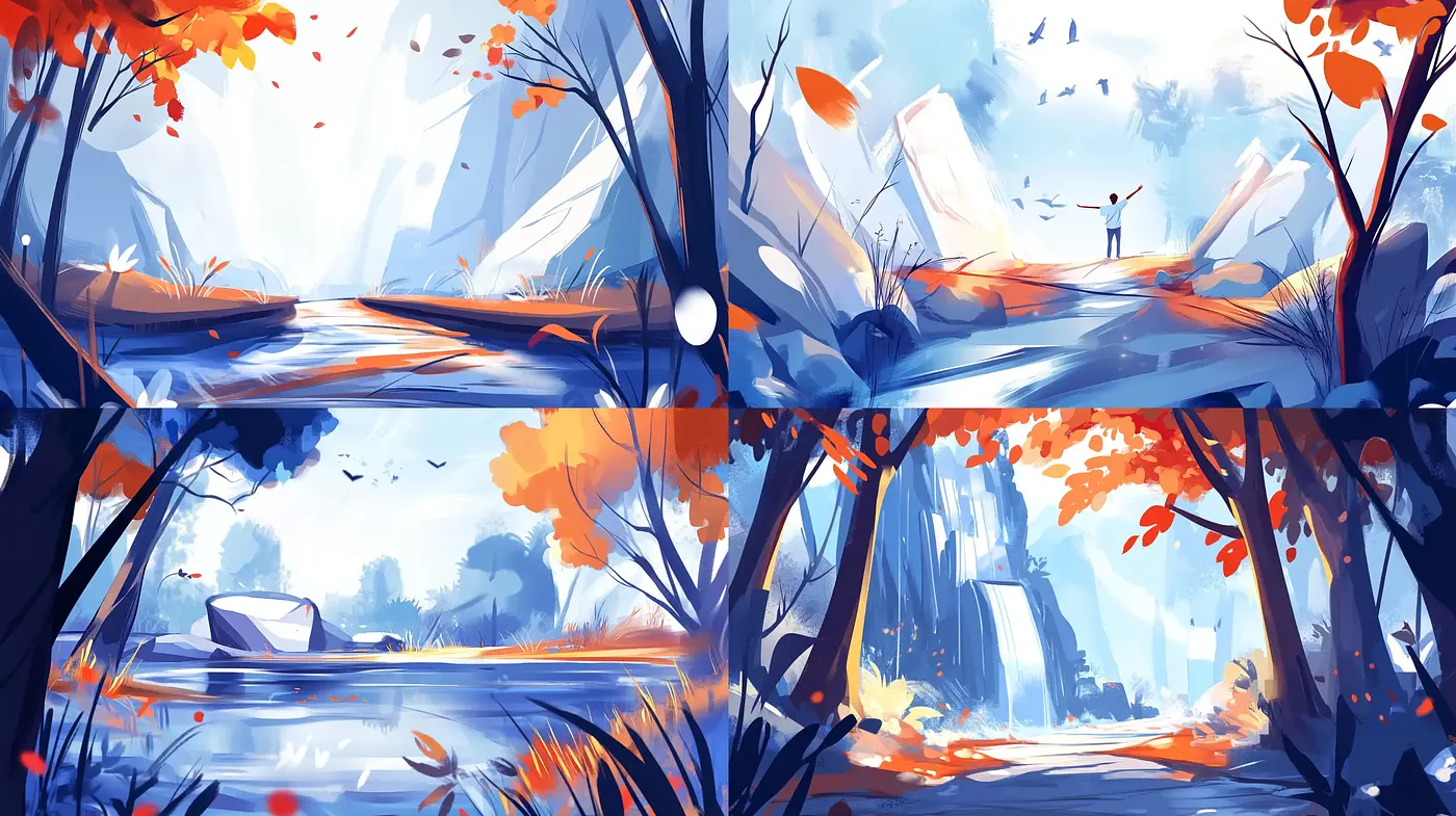 Autumn Whispers: A Harmonious Blend of Stylized Nature and Serenity - Midjourney sref style