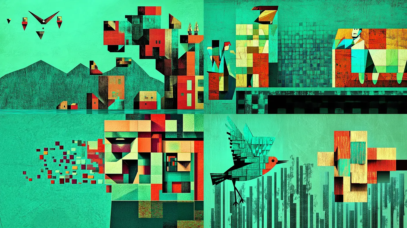 Cubist-Inspired Metropolis: Abstract Urban Complexity - Midjourney sref style