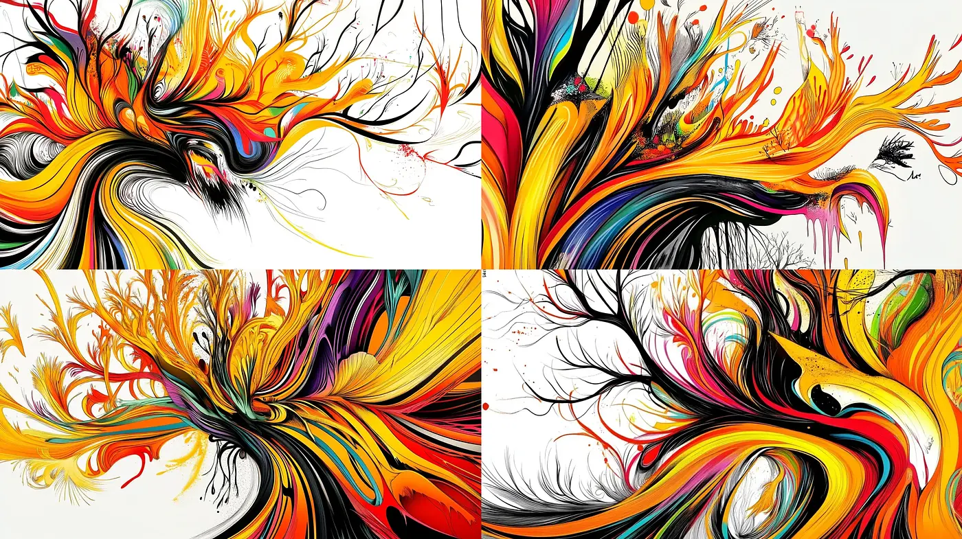 Vibrant Abstract Fluidity - Midjourney sref style